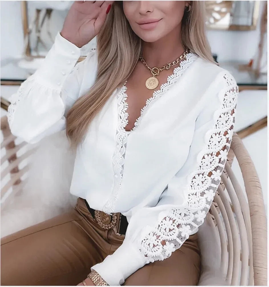 Luna Women's Shirt – Elegant Lace Design for Versatile Summer Wear 0