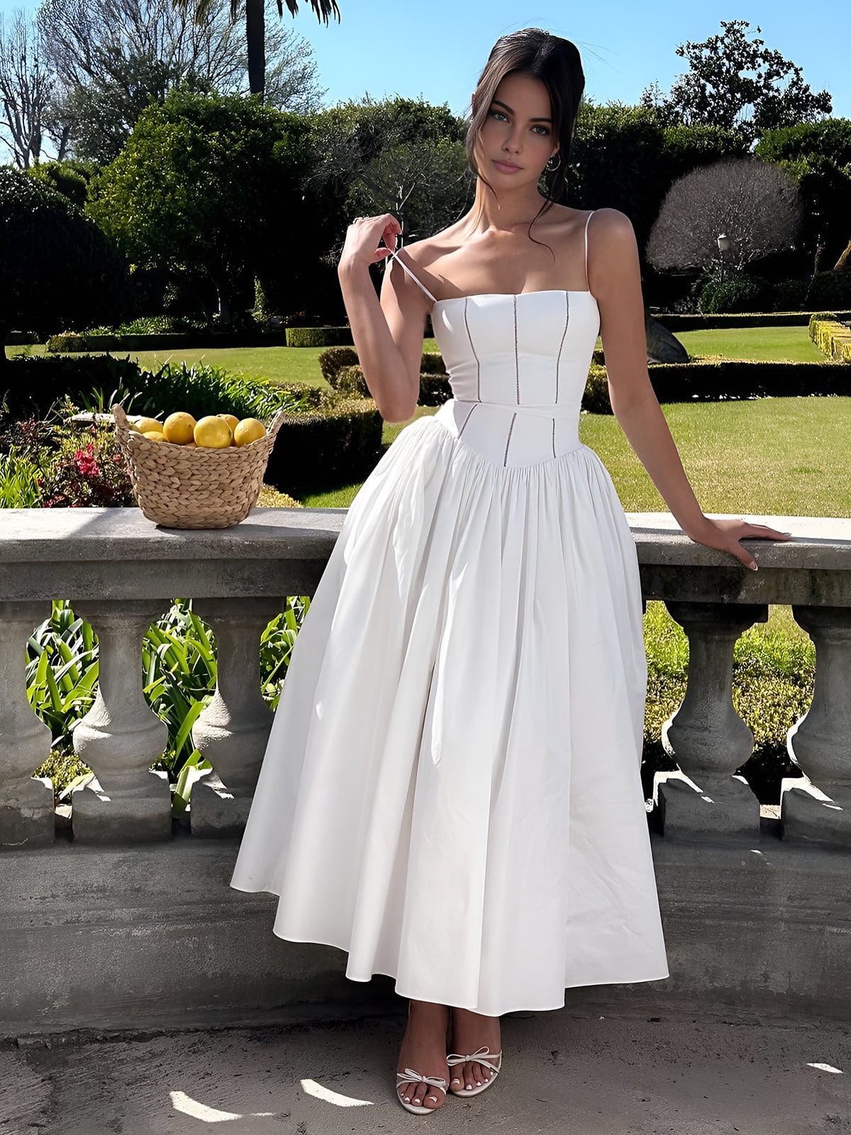 Luna Women's Strapless Pleated Maxi Dress – Flowy Elegant Gown for Summer Events 2