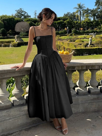 Luna Women's Strapless Pleated Maxi Dress – Flowy Elegant Gown for Summer Events 3