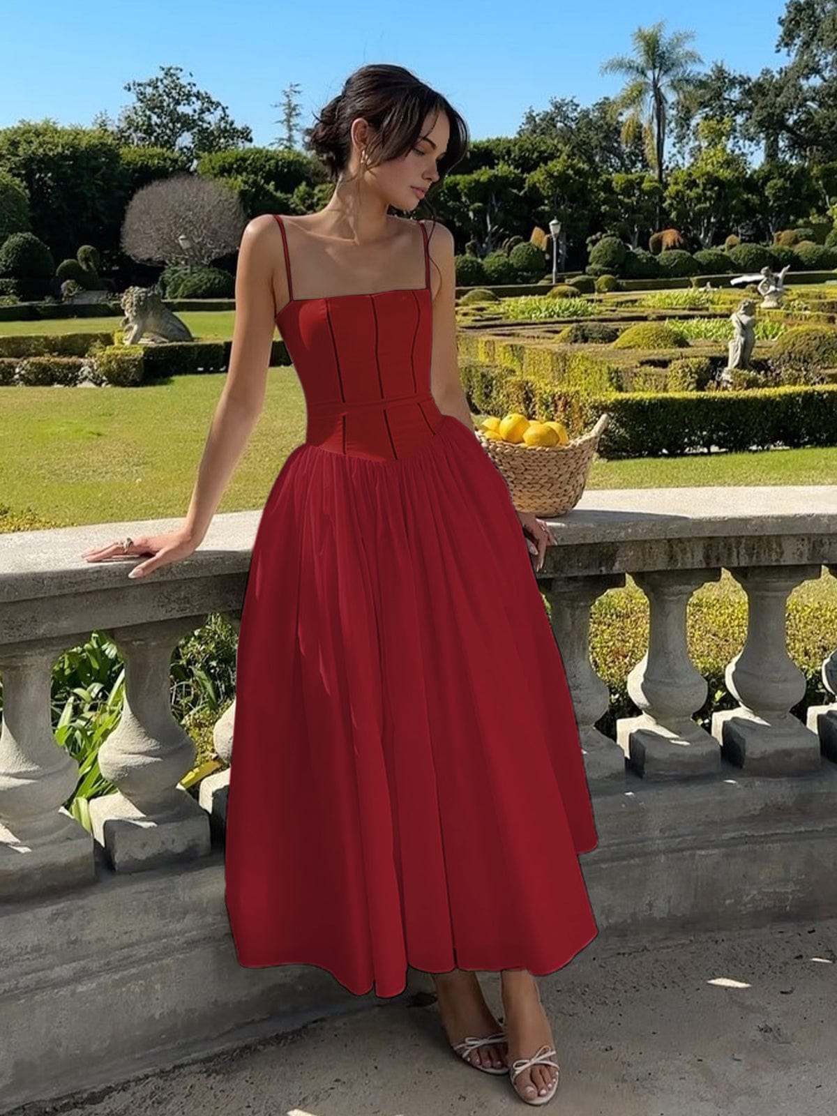Luna Women's Strapless Pleated Maxi Dress – Flowy Elegant Gown for Summer Events 4