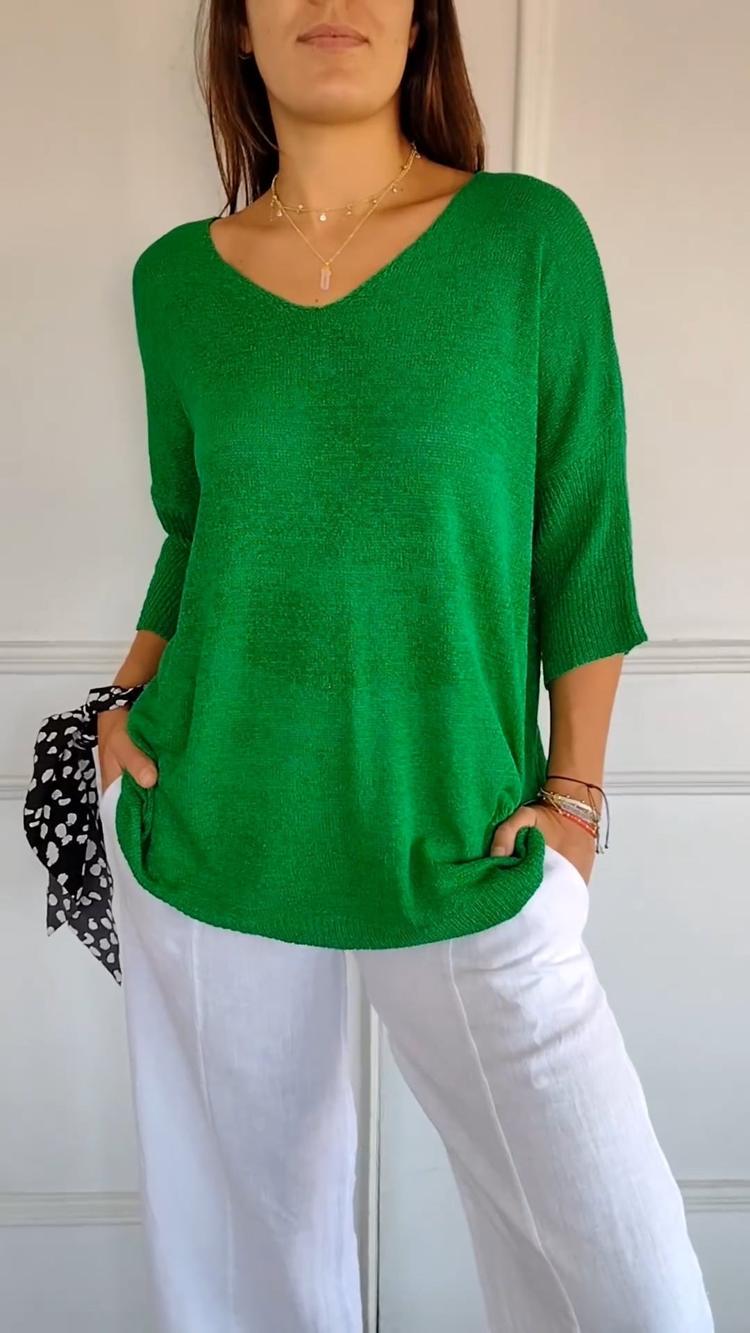 Lunara Women's Knit Top – Breathable V-Neck for Versatile Style 7