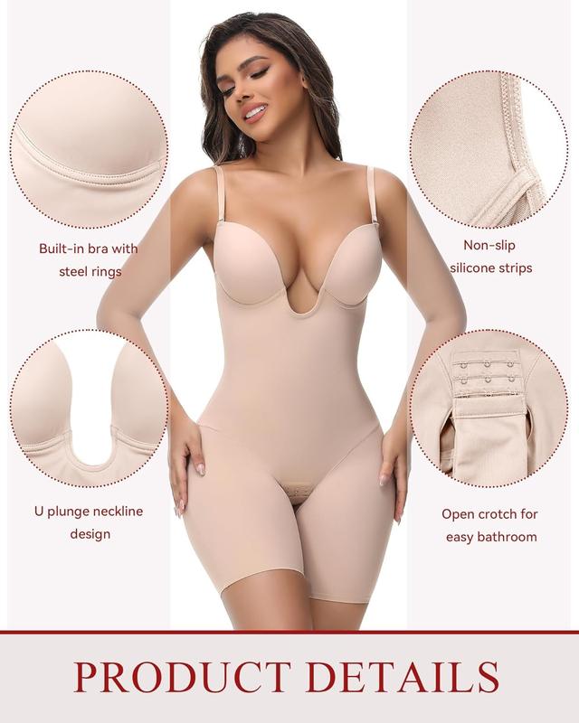 Lunara Women's Strapless Backless Shapewear Bodysuit – Deep U Neckline for Seamless Contouring 3