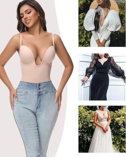 Lunara Women's Strapless Backless Shapewear Bodysuit – Deep U Neckline for Seamless Contouring 5