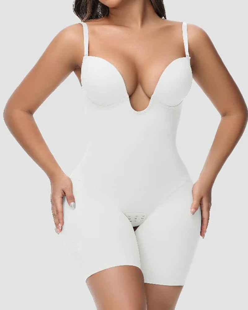 Lunara Women's Strapless Backless Shapewear Bodysuit – Deep U Neckline for Seamless Contouring 8