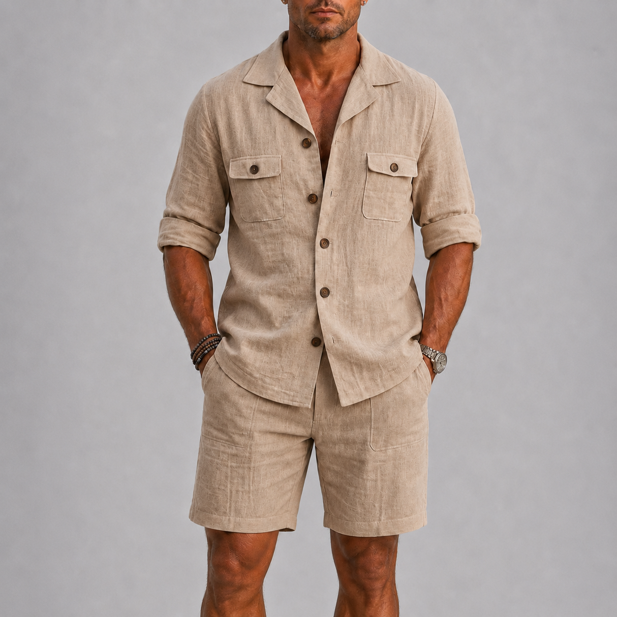Lunelle Men's Linen Set – Lightweight Comfort for Summer Outings 0