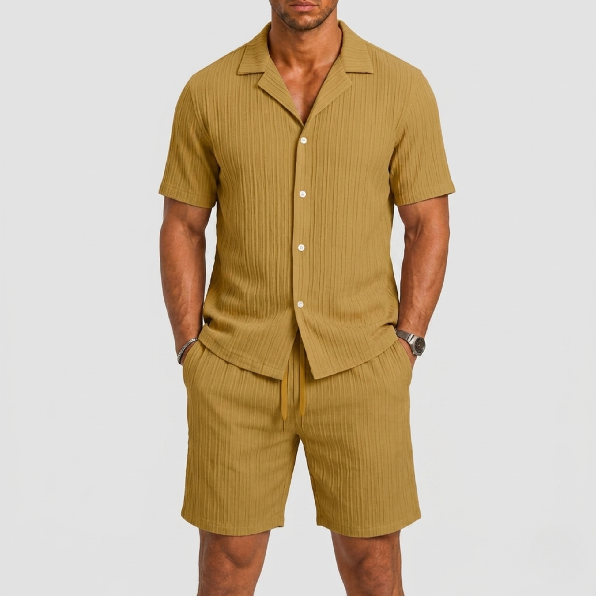 Lunelle Men's Linen Summer Set – Lightweight Breathable Comfort 0