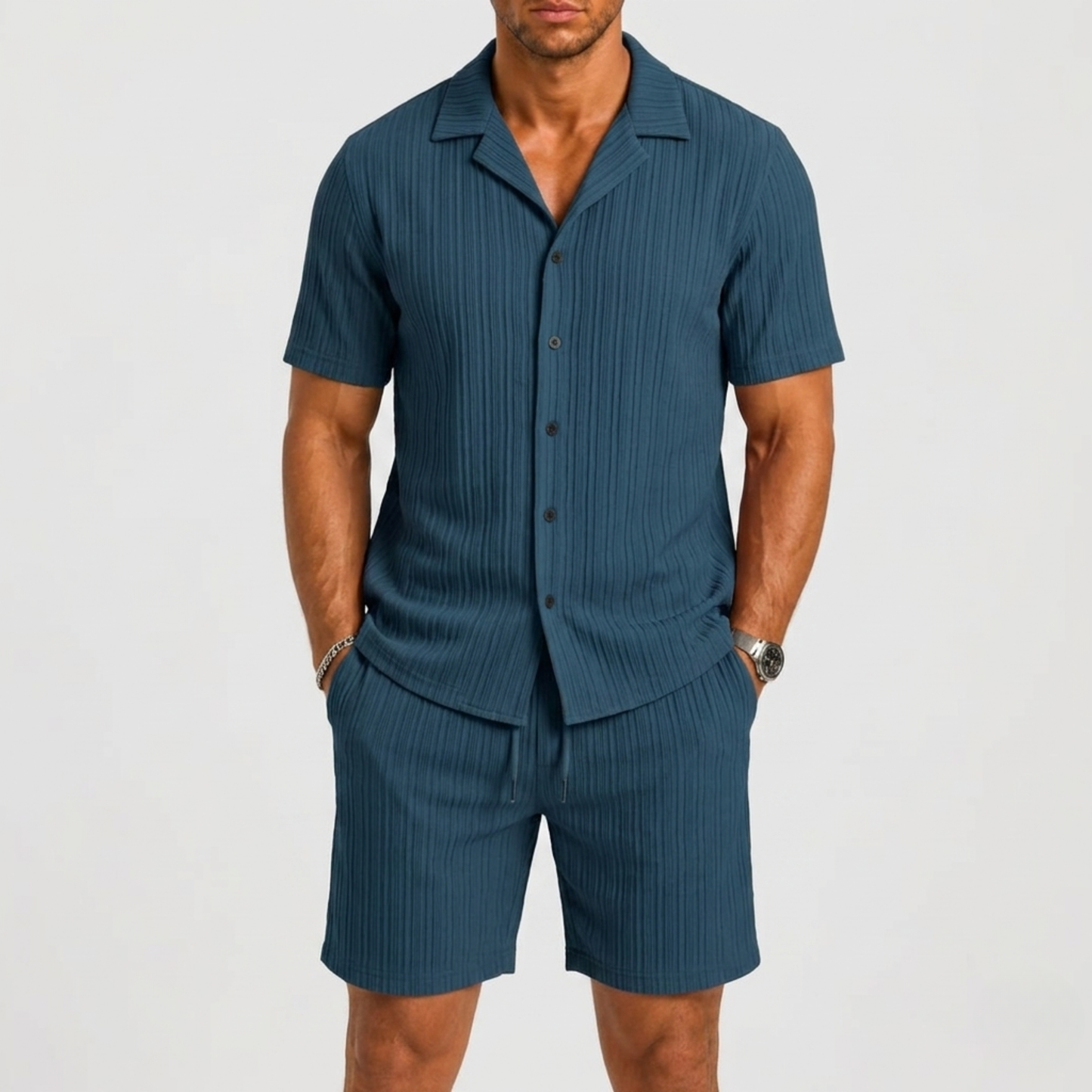 Lunelle Men's Linen Summer Set – Lightweight Breathable Comfort 3