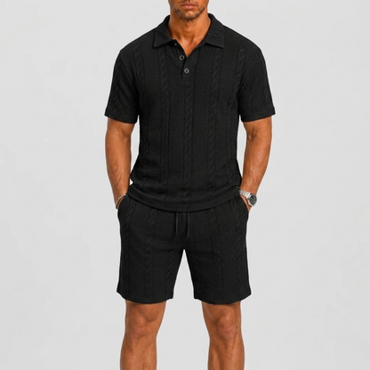 Lunelle Men's Polo Set Casual Outfit – Structured Fabric Summer Comfort 2