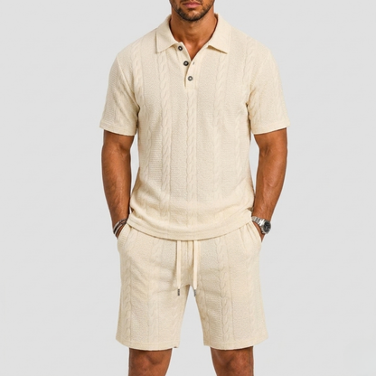 Lunelle Men's Polo Set Casual Outfit – Structured Fabric Summer Comfort 3