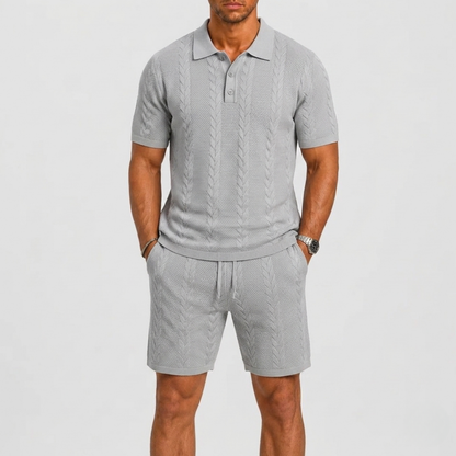 Lunelle Men's Polo Set Casual Outfit – Structured Fabric Summer Comfort 4