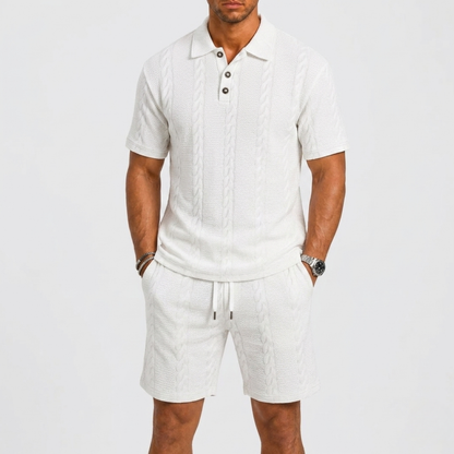 Lunelle Men's Polo Set Casual Outfit – Structured Fabric Summer Comfort 5