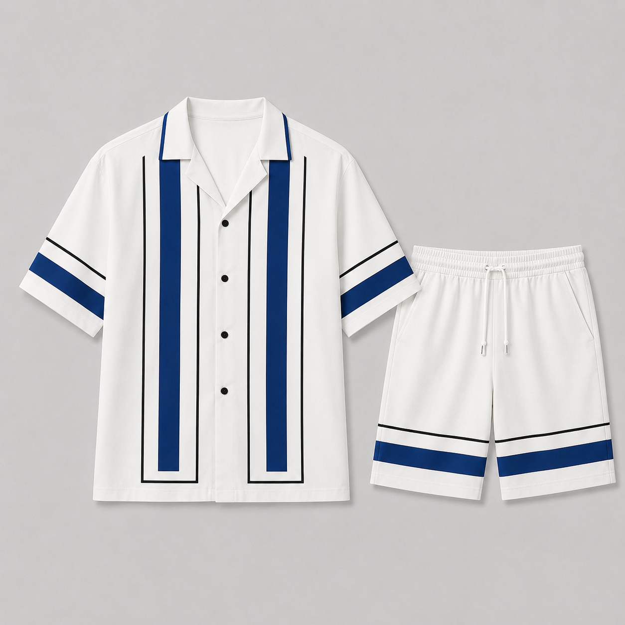 Lunelle Men's Summer Set – Geometric Print Lightweight Comfort 1