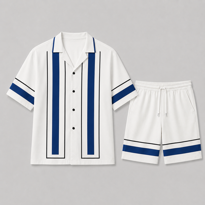 Lunelle Men's Summer Set – Geometric Print Lightweight Comfort 1