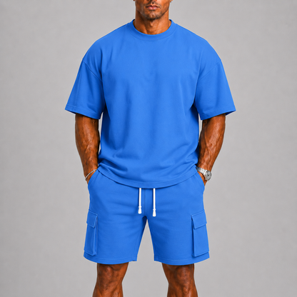 Lunelle Men's Summer Set – Oversized T-Shirt & Cargo Shorts for Casual Comfort 0
