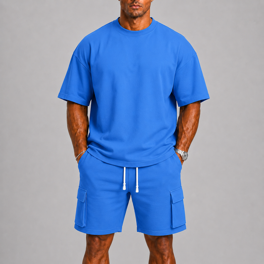 Lunelle Men's Summer Set – Oversized T-Shirt & Cargo Shorts for Casual Comfort 0