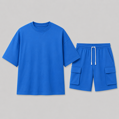 Lunelle Men's Summer Set – Oversized T-Shirt & Cargo Shorts for Casual Comfort 1