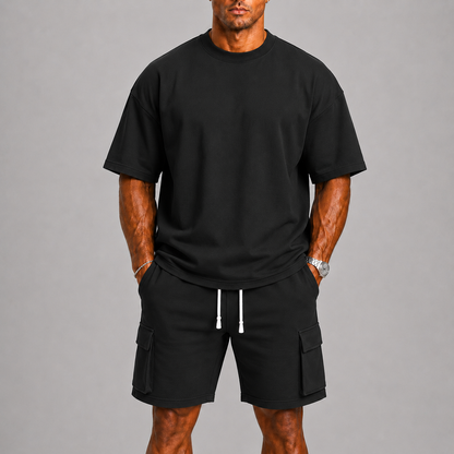 Lunelle Men's Summer Set – Oversized T-Shirt & Cargo Shorts for Casual Comfort 2