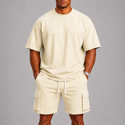 Lunelle Men's Summer Set – Oversized T-Shirt & Cargo Shorts for Casual Comfort 5