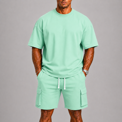 Lunelle Men's Summer Set – Oversized T-Shirt & Cargo Shorts for Casual Comfort 6