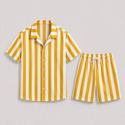 Lunelle Men's Summer Set – Striped Short-Sleeve Outfit for Warm Days 1