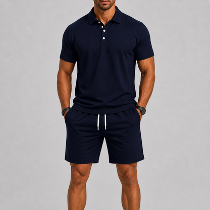 Lunelle Men's Summer Sports Set – Breathable Polo & Shorts for Active Days 11