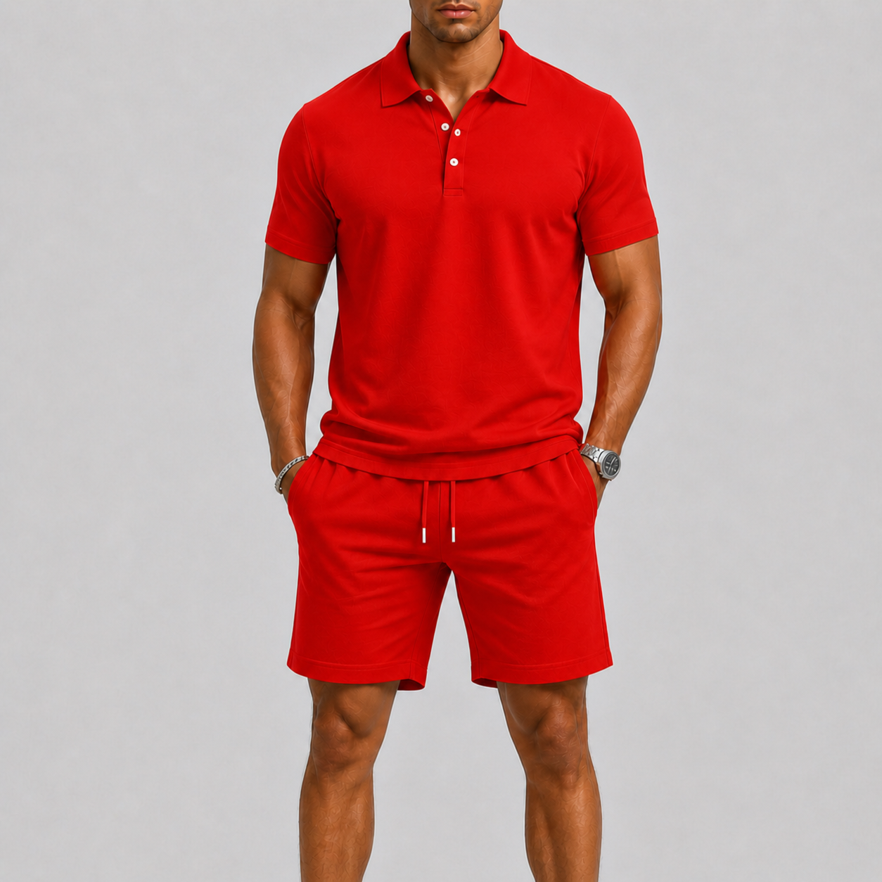 Lunelle Men's Summer Sports Set – Breathable Polo & Shorts for Active Days 5