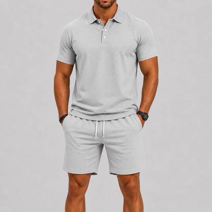 Lunelle Men's Summer Sports Set – Breathable Polo & Shorts for Active Days 6