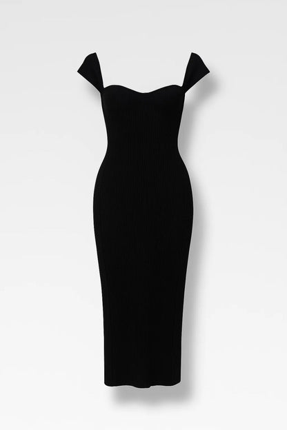 Luxe Women's Elegant Midi Dress – Chic Off-Shoulder Style for Weddings 3