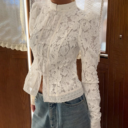 Lyla Women's White Blouse – Puff Sleeve Elegance for Summer Outings 5