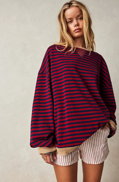 Mare Oversized Sweater Casual Knitwear – Striped Comfort Everyday Wear 6