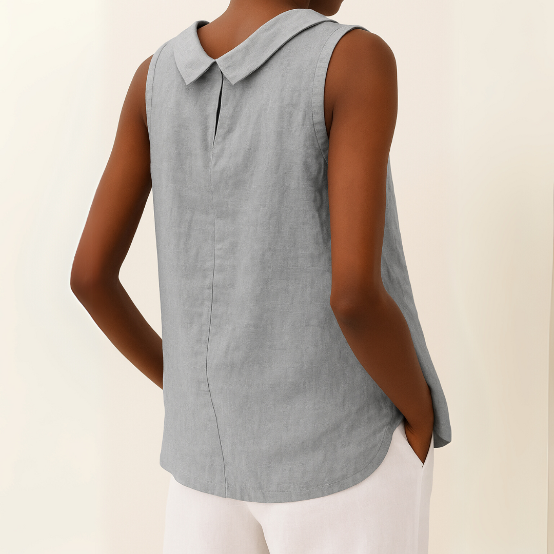 Marlen Women's Tank Top – Chic Rolled Collar for Effortless Summer Style 1