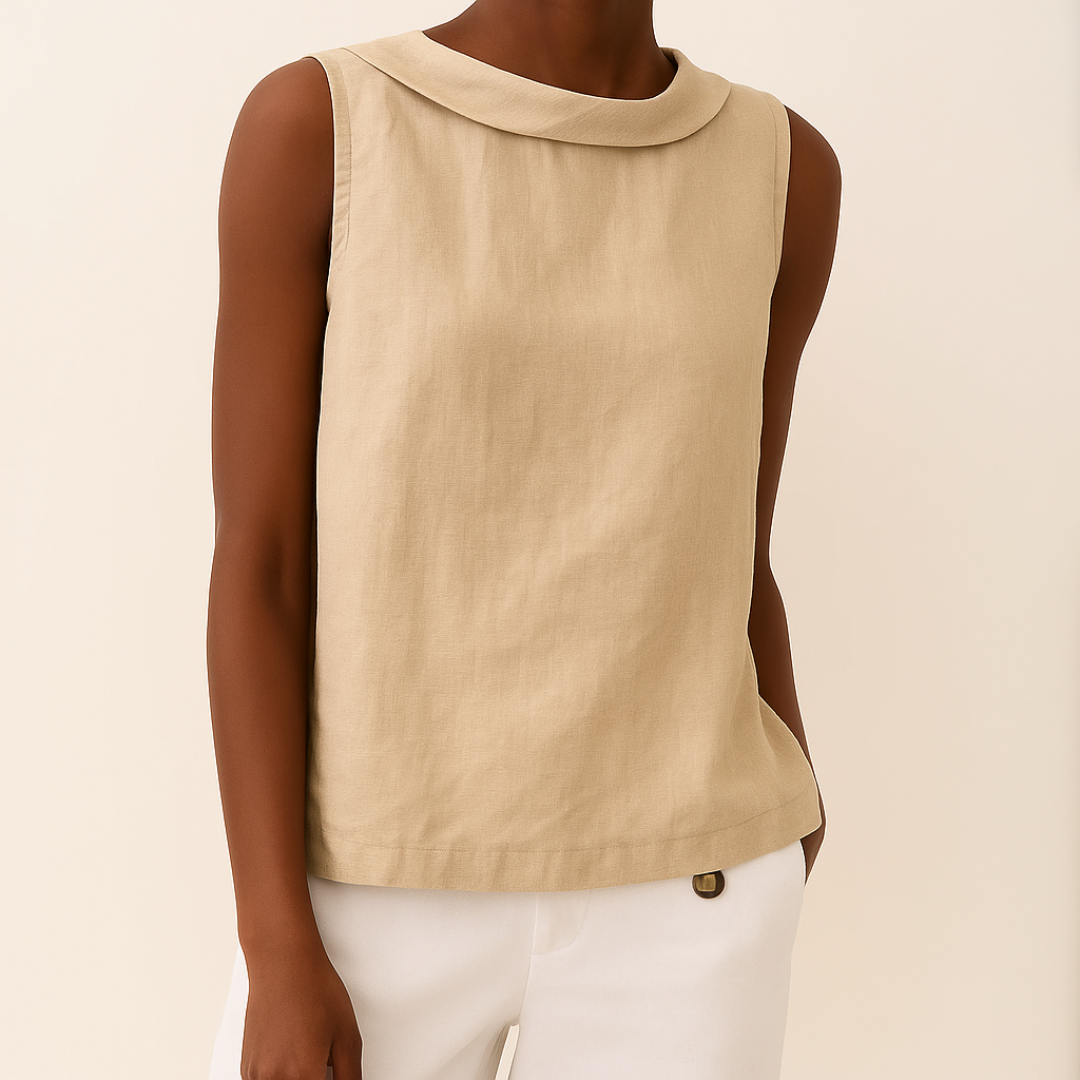Marlen Women's Tank Top – Chic Rolled Collar for Effortless Summer Style 2