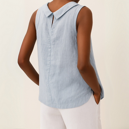Marlen Women's Tank Top – Chic Rolled Collar for Effortless Summer Style 3