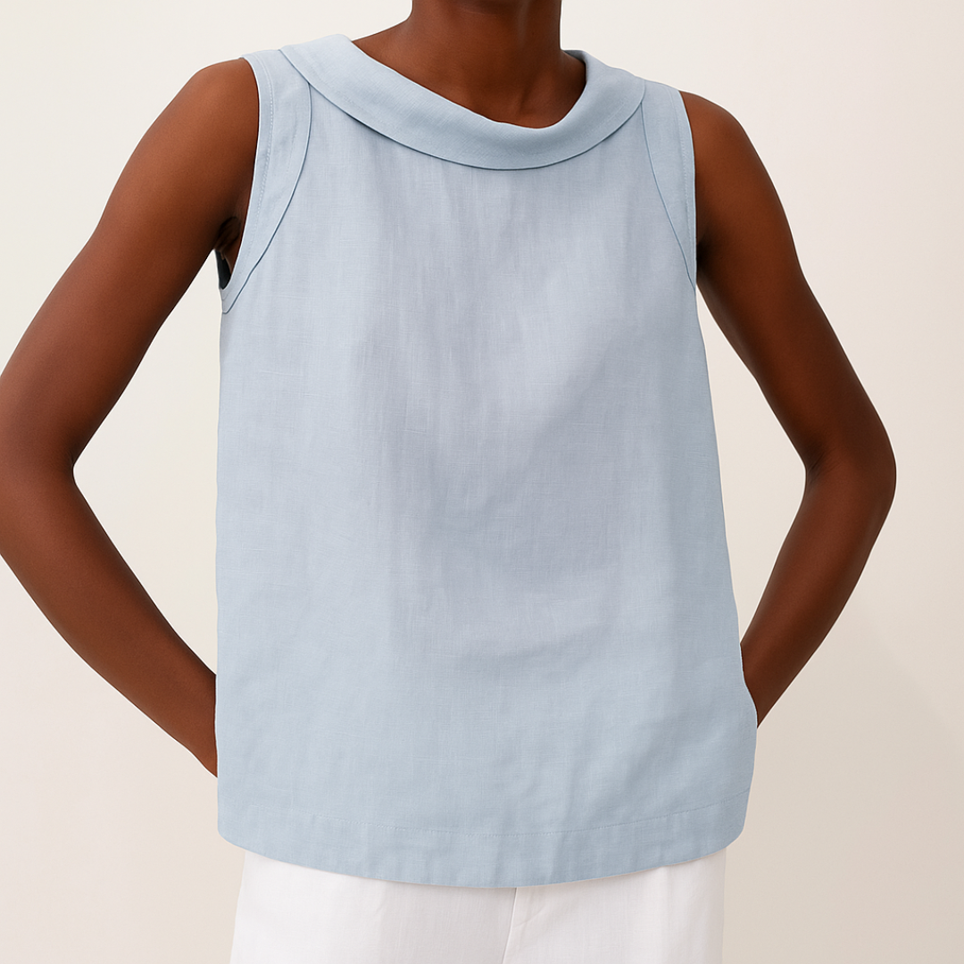 Marlen Women's Tank Top – Chic Rolled Collar for Effortless Summer Style 4