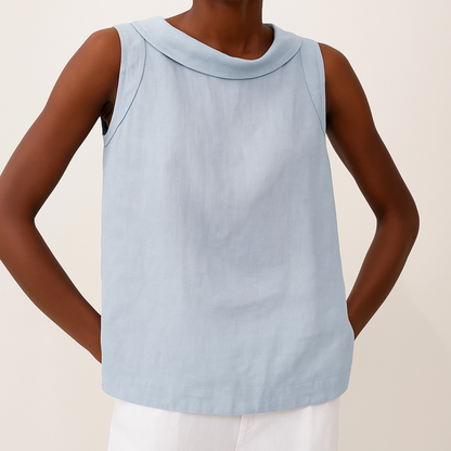 Marlen Women's Tank Top – Chic Rolled Collar for Effortless Summer Style 4