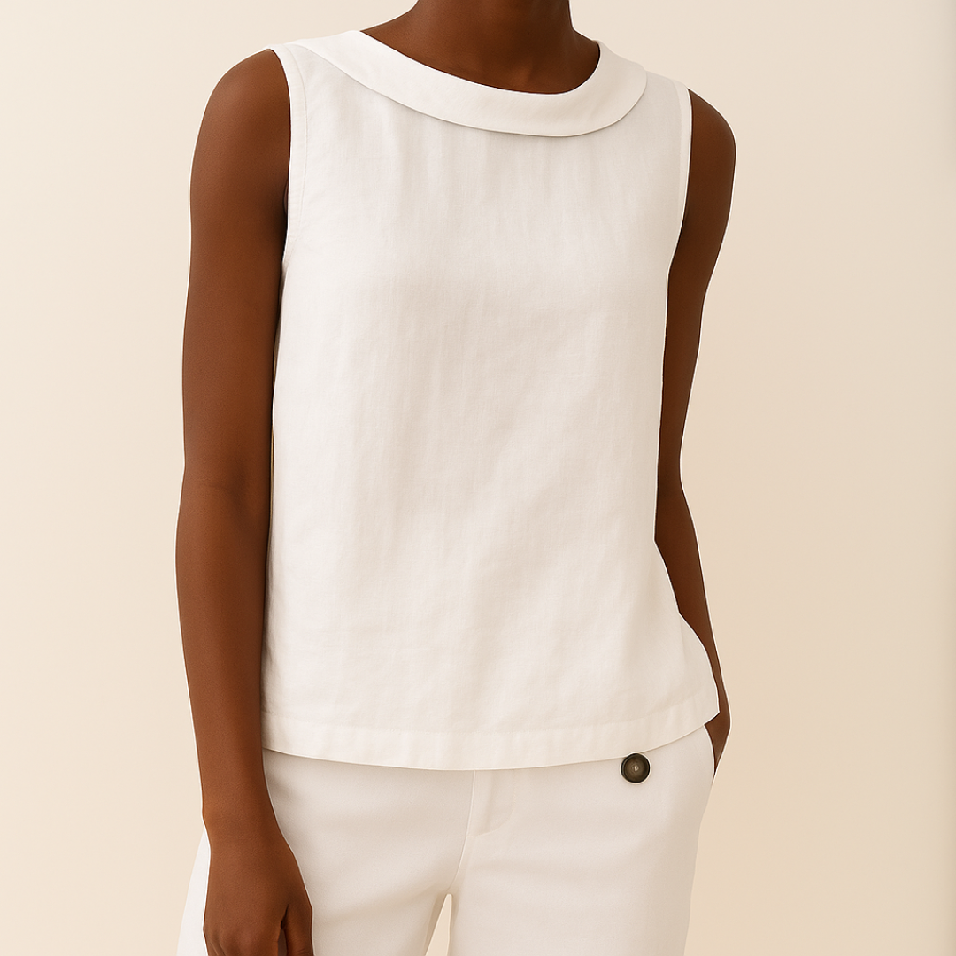 Marlen Women's Tank Top – Chic Rolled Collar for Effortless Summer Style 5