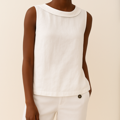 Marlen Women's Tank Top – Chic Rolled Collar for Effortless Summer Style 5