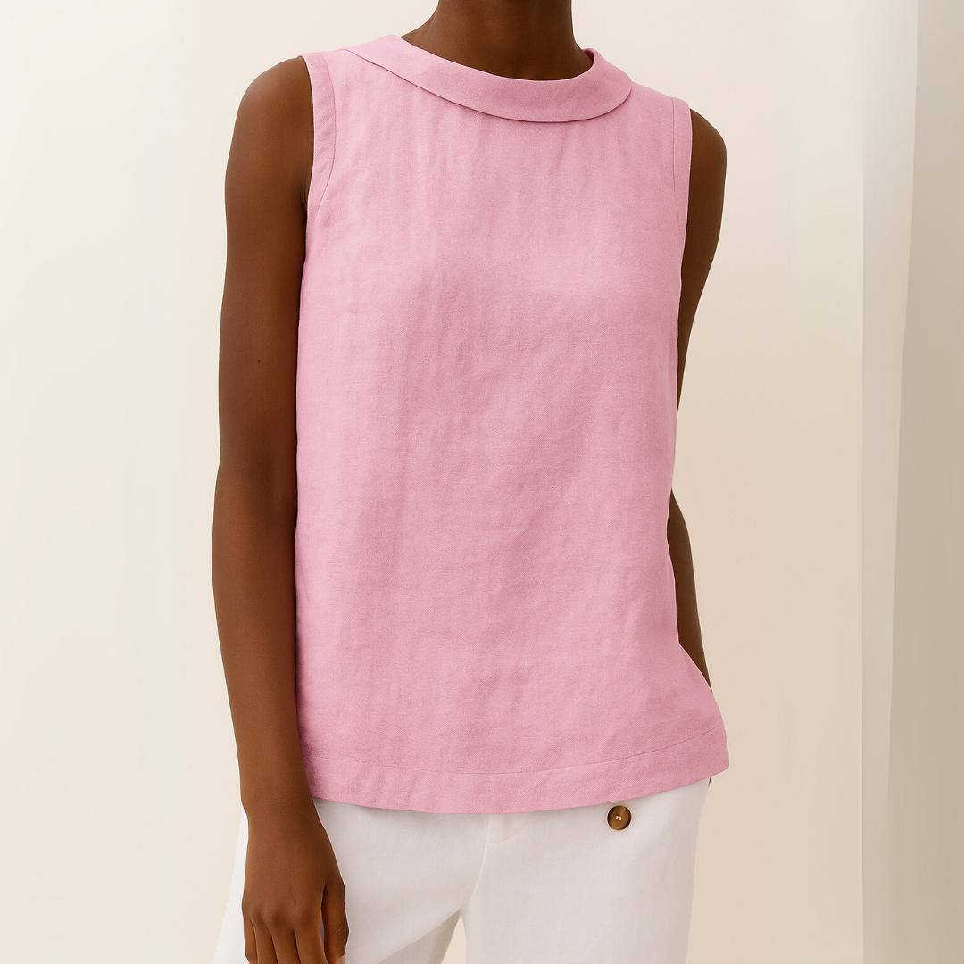 Marlen Women's Tank Top – Chic Rolled Collar for Effortless Summer Style 6