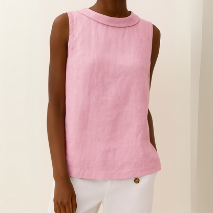 Marlen Women's Tank Top – Chic Rolled Collar for Effortless Summer Style 6