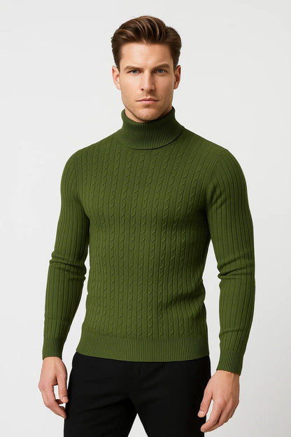 Mexo Herren Rollkragenpullover – Eleganter Zopfstrick für Kalte Tage 0