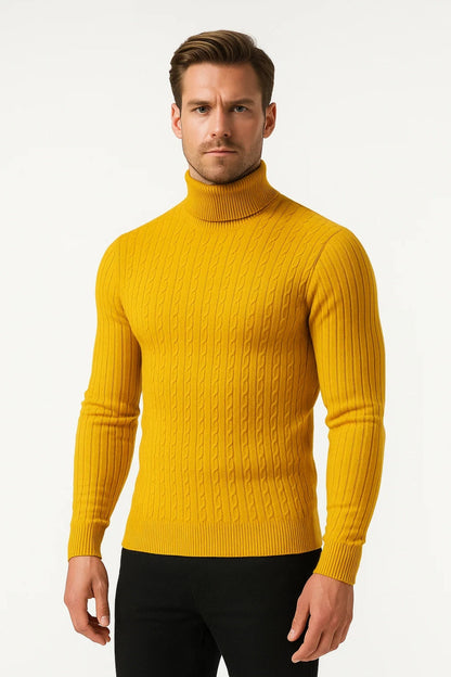 Mexo Herren Rollkragenpullover – Eleganter Zopfstrick für Kalte Tage 2