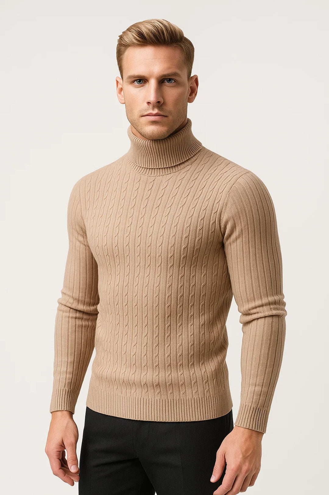 Mexo Herren Rollkragenpullover – Eleganter Zopfstrick für Kalte Tage 3