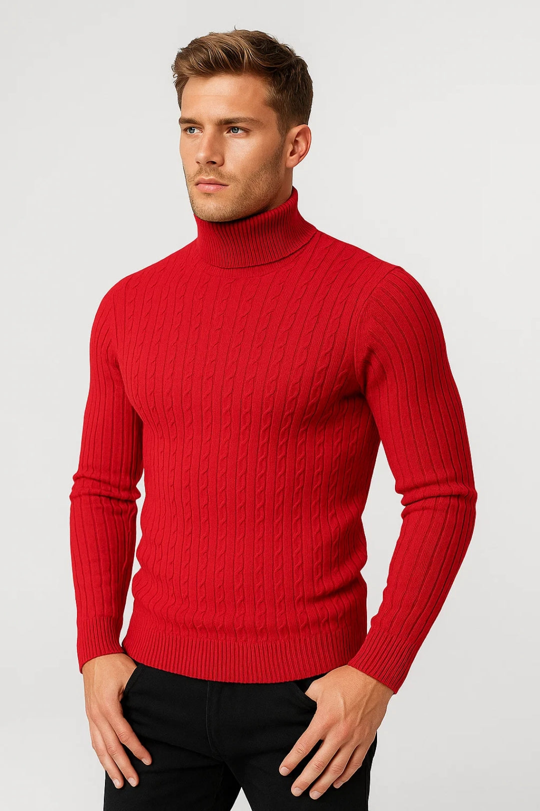 Mexo Herren Rollkragenpullover – Eleganter Zopfstrick für Kalte Tage 4
