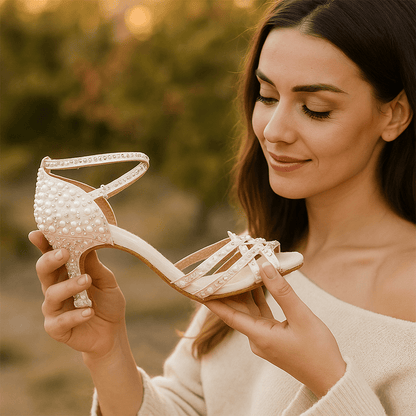 Mila Damen High Heel Sandalen – Funkelnde Zirkonia für Sommerpartys 5