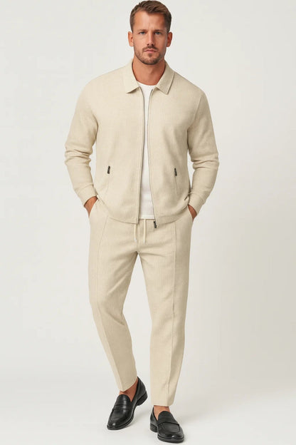 Milo Herren Minimalistisches Set – Elegante Jacke und Bequeme Hose für Vielseitigen Stil 1