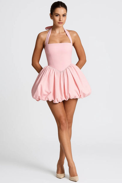 Mina Damen Minikleid – Verspielt mit Neckholder und Ballrock 6
