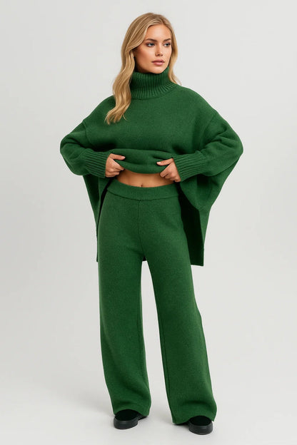 Mira Damen Loungewear Set – Bequemer Rollkragenpullover & Weite Hose für Stilvolle Entspannung 2