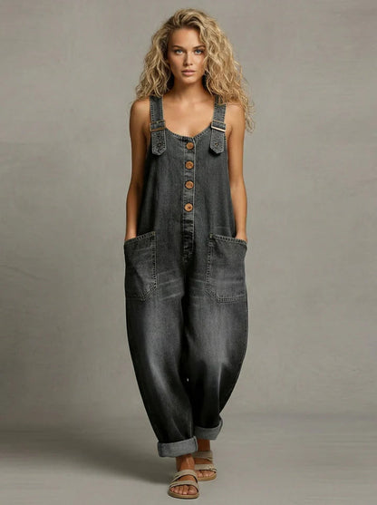 Mira Women's Denim Jumpsuit – Relaxed Fit with Functional Pockets 3