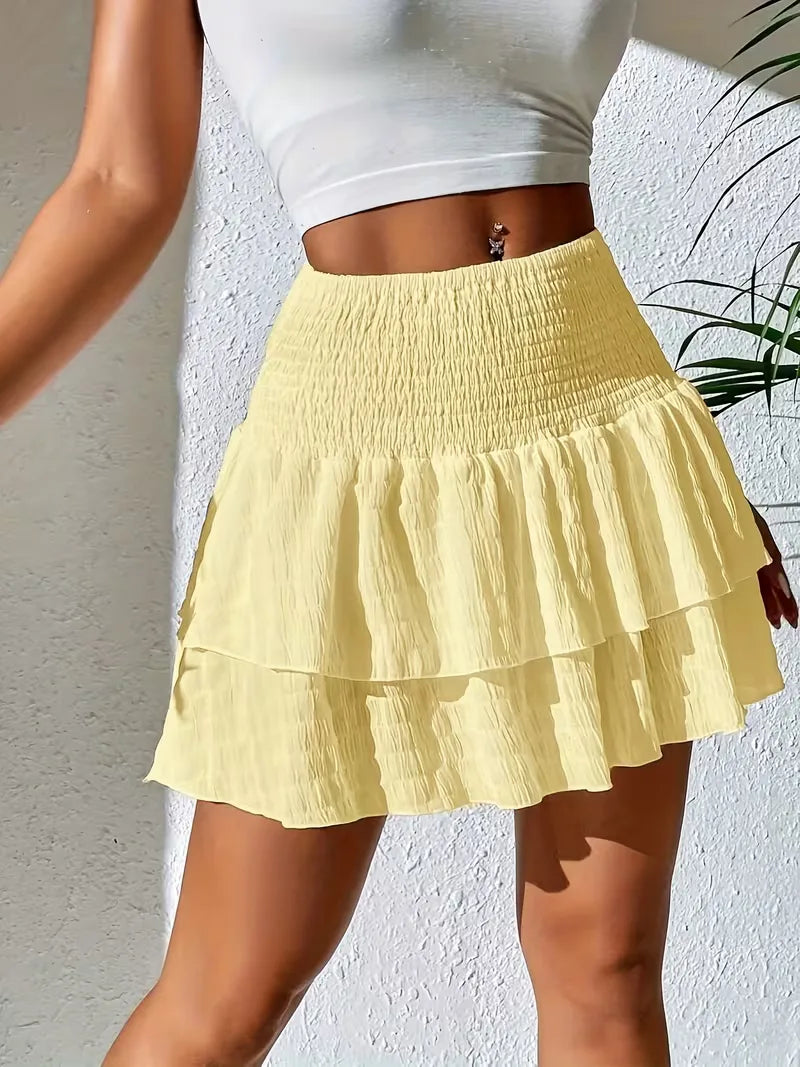 Mira Women's Pleated Midi Skirt – Lightweight Ruffles for Summer Style 0