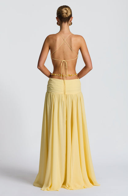 Mireya Women's Maxi Dress – Deep Plunging Neckline for Elegant Evenings 2